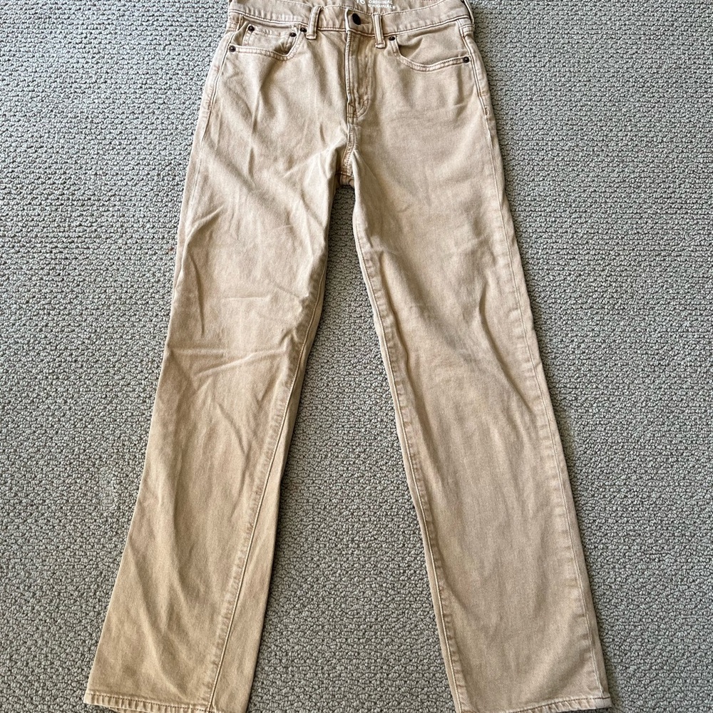 GAP Tan Straight-Leg Jeans Versatile Cotton Blend